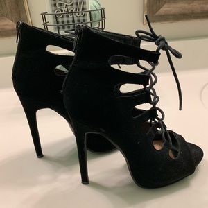 Black lace up heels